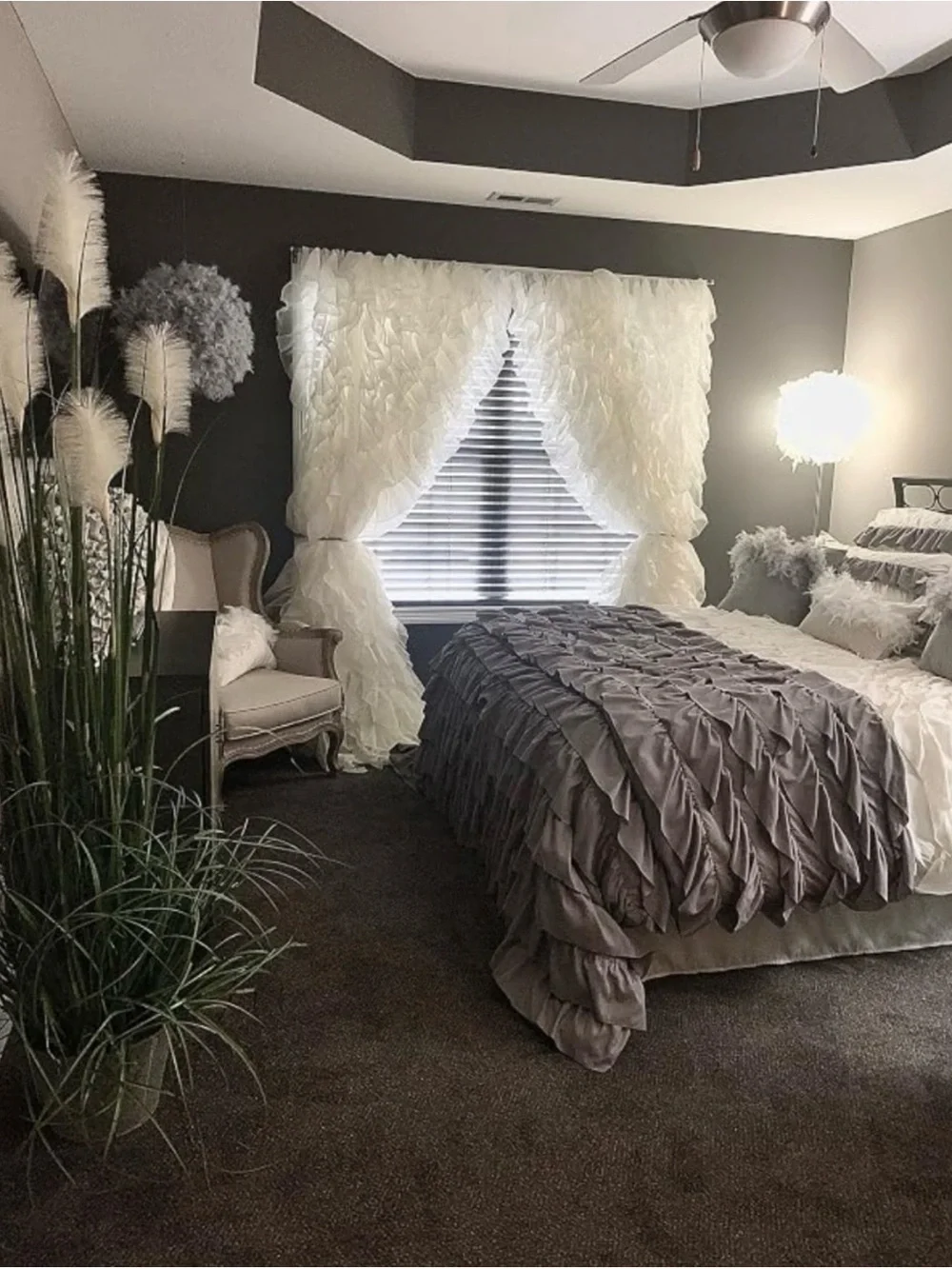 White Ruffle Curtains
